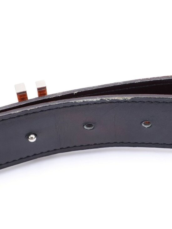 Hermes O Carre Leather Belt Silver main image 3